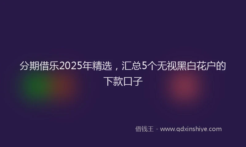 分期借乐2025年精选，汇总5个无视黑白花户的下款口子