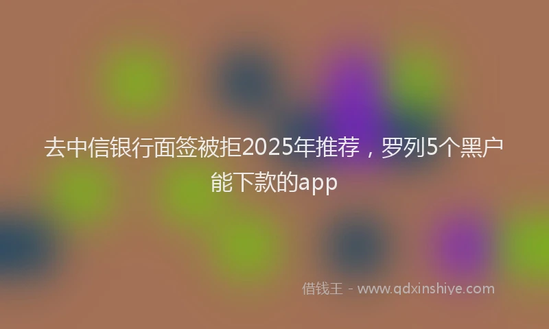 去中信银行面签被拒2025年推荐，罗列5个黑户能下款的app
