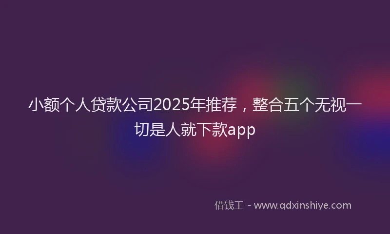 小额个人贷款公司2025年推荐，整合五个无视一切是人就下款app