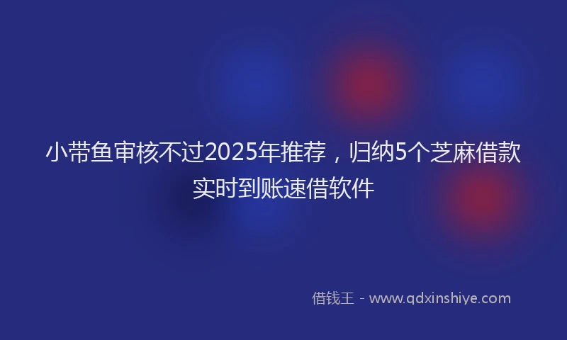小带鱼审核不过2025年推荐，归纳5个芝麻借款实时到账速借软件