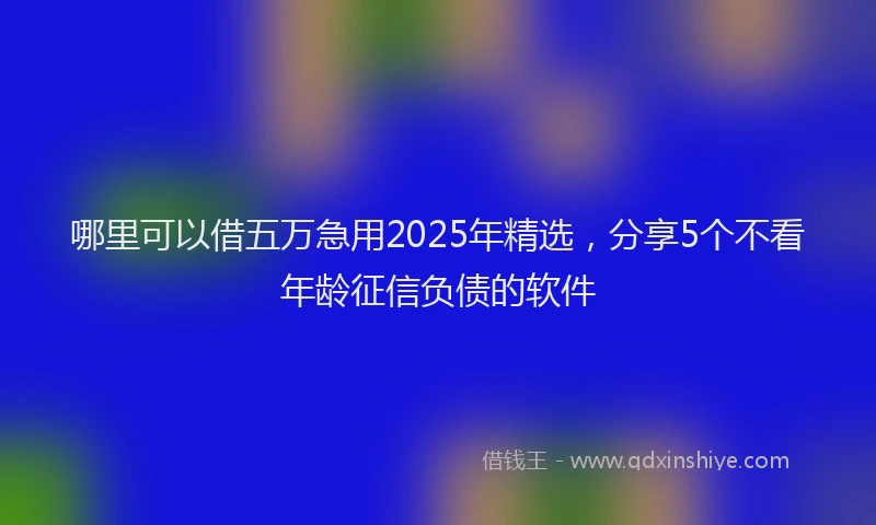 哪里可以借五万急用2025年精选，分享5个不看年龄征信负债的软件