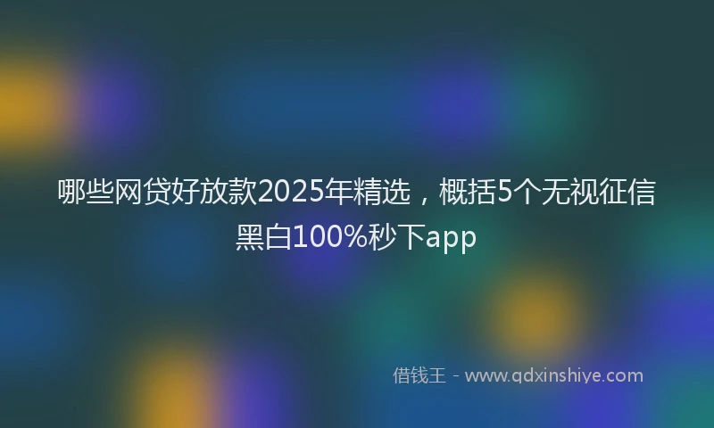 哪些网贷好放款2025年精选，概括5个无视征信黑白100%秒下app