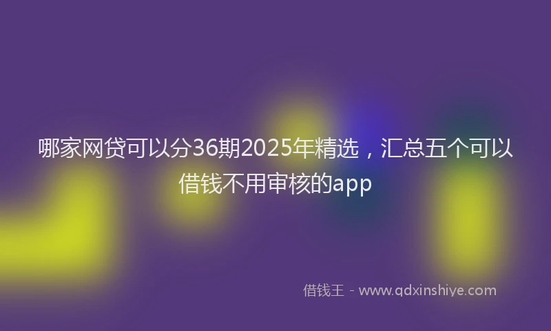 哪家网贷可以分36期2025年精选，汇总五个可以借钱不用审核的app