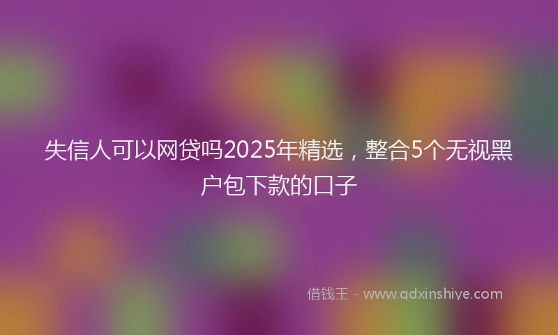 失信人可以网贷吗2025年精选，整合5个无视黑户包下款的口子