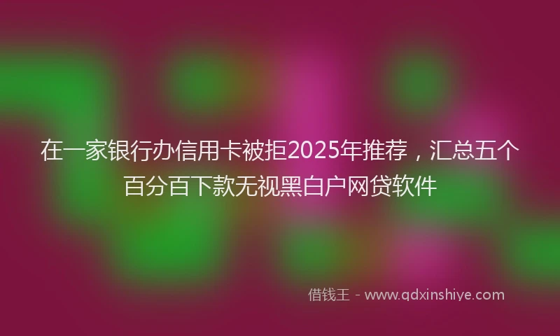 在一家银行办信用卡被拒2025年推荐，汇总五个百分百下款无视黑白户网贷软件
