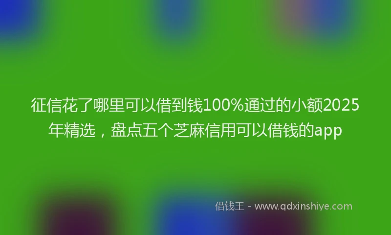 征信花了哪里可以借到钱100%通过的小额2025年精选，盘点五个芝麻信用可以借钱的app