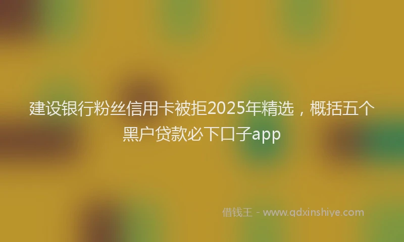 建设银行粉丝信用卡被拒2025年精选，概括五个黑户贷款必下口子app