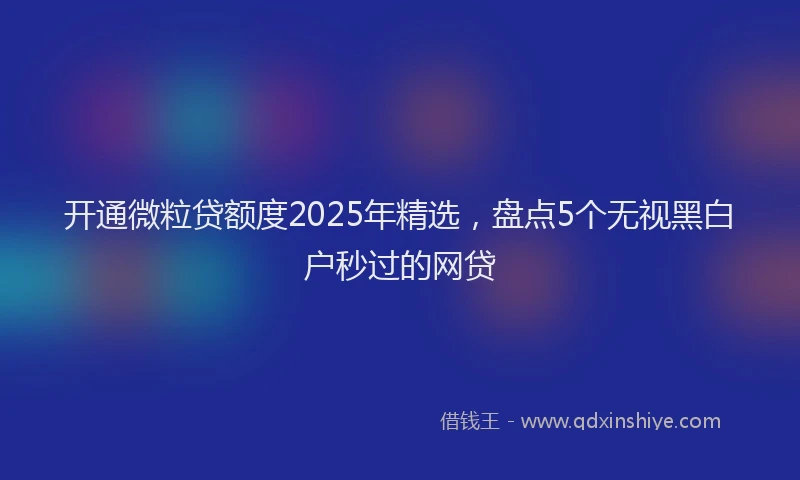 开通微粒贷额度2025年精选，盘点5个无视黑白户秒过的网贷