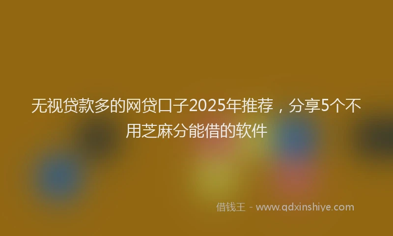 无视贷款多的网贷口子2025年推荐，分享5个不用芝麻分能借的软件