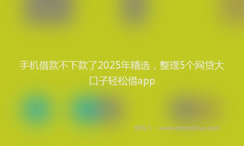 手机借款不下款了2025年精选，整理5个网贷大口子轻松借app