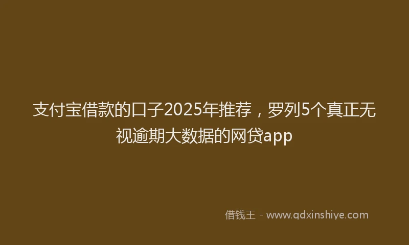 支付宝借款的口子2025年推荐，罗列5个真正无视逾期大数据的网贷app