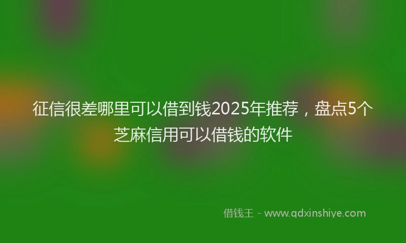 征信很差哪里可以借到钱2025年推荐，盘点5个芝麻信用可以借钱的软件