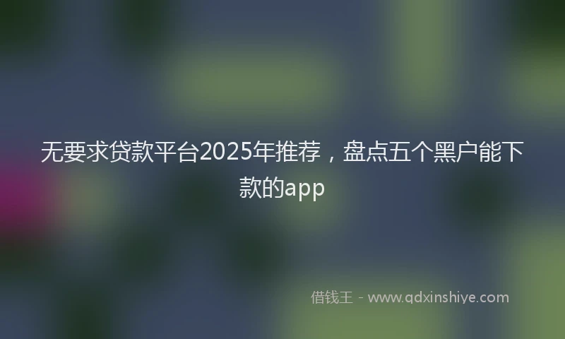 无要求贷款平台2025年推荐，盘点五个黑户能下款的app