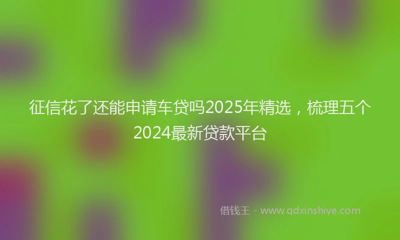 征信花了还能申请车贷吗2025年精选，梳理五个2024最新贷款平台