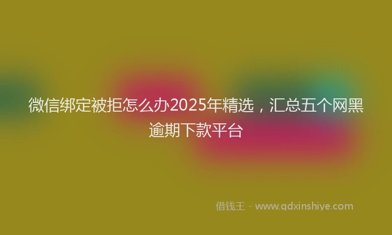 微信绑定被拒怎么办2025年精选，汇总五个网黑逾期下款平台