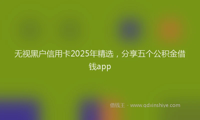 无视黑户信用卡2025年精选，分享五个公积金借钱app