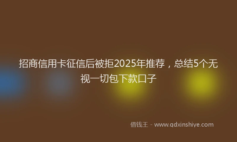 招商信用卡征信后被拒2025年推荐，总结5个无视一切包下款口子