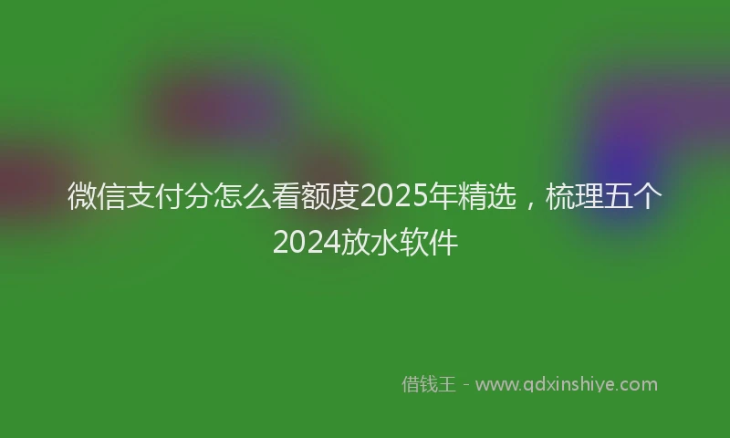 微信支付分怎么看额度2025年精选，梳理五个2024放水软件