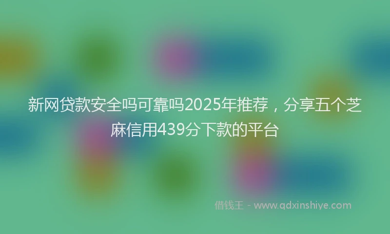 新网贷款安全吗可靠吗2025年推荐，分享五个芝麻信用439分下款的平台