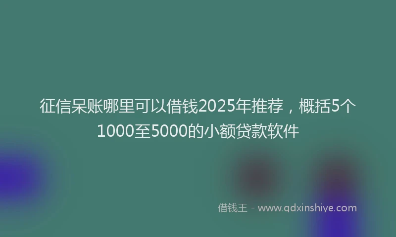 征信呆账哪里可以借钱2025年推荐，概括5个1000至5000的小额贷款软件