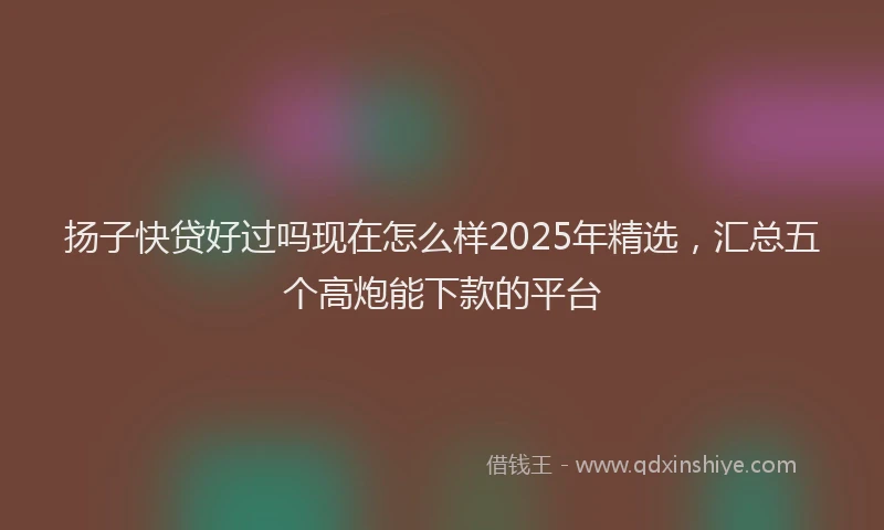扬子快贷好过吗现在怎么样2025年精选，汇总五个高炮能下款的平台