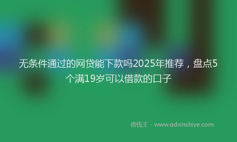 无条件通过的网贷能下款吗2025年推荐，盘点5个满19岁可以借款的口子