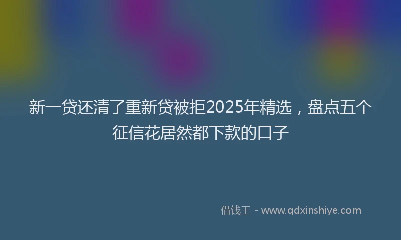 新一贷还清了重新贷被拒2025年精选，盘点五个征信花居然都下款的口子