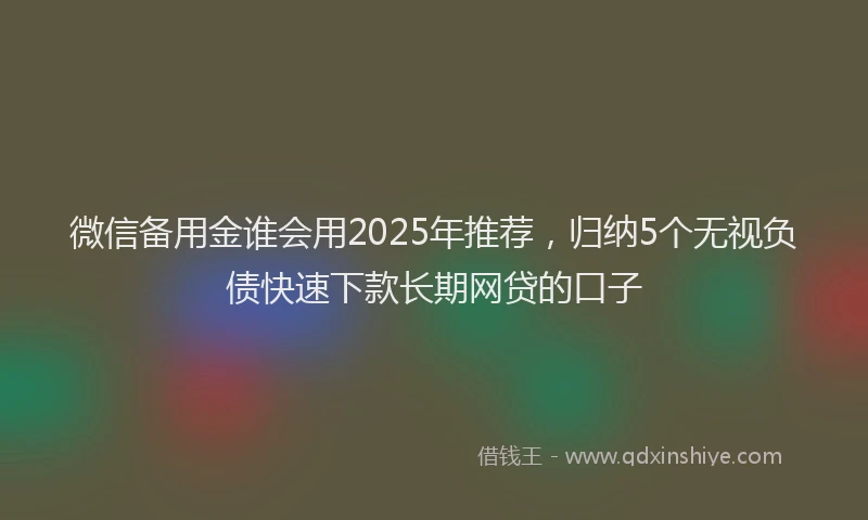 微信备用金谁会用2025年推荐，归纳5个无视负债快速下款长期网贷的口子