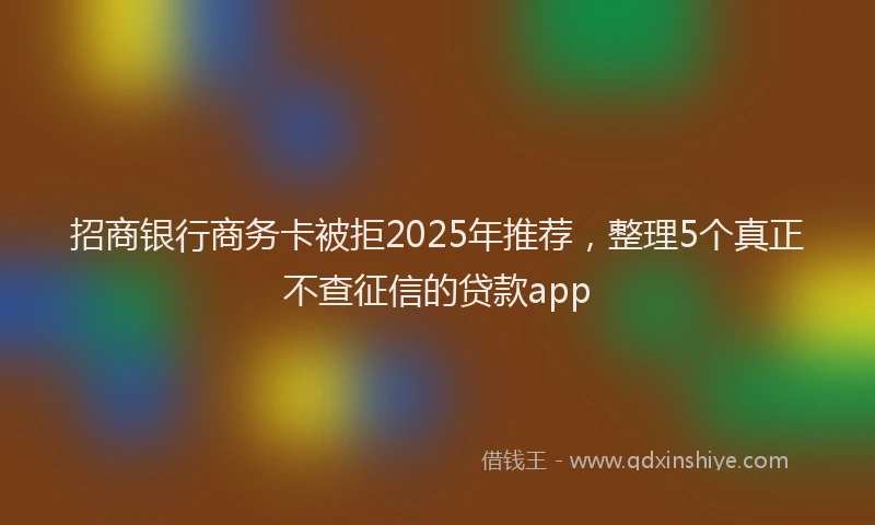 招商银行商务卡被拒2025年推荐，整理5个真正不查征信的贷款app