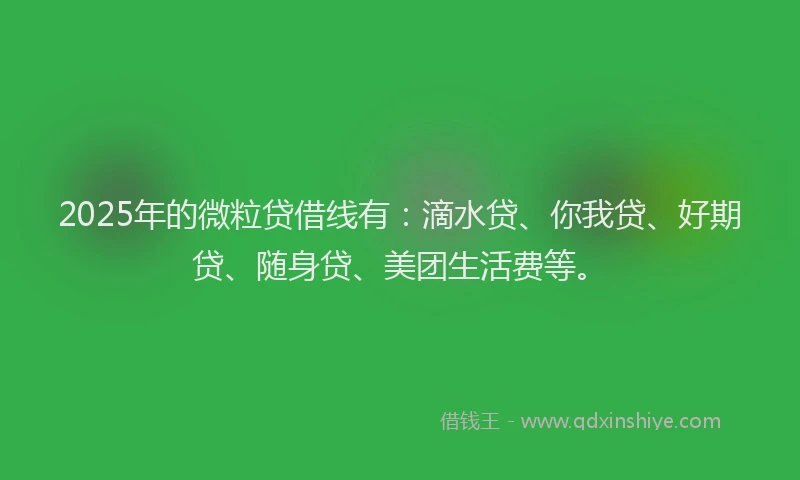 2025年的微粒贷借线有：滴水贷、你我贷、好期贷、随身贷、美团生活费等。