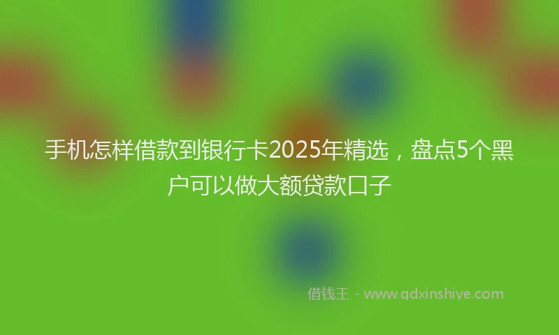 手机怎样借款到银行卡2025年精选，盘点5个黑户可以做大额贷款口子