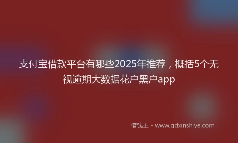 支付宝借款平台有哪些2025年推荐，概括5个无视逾期大数据花户黑户app