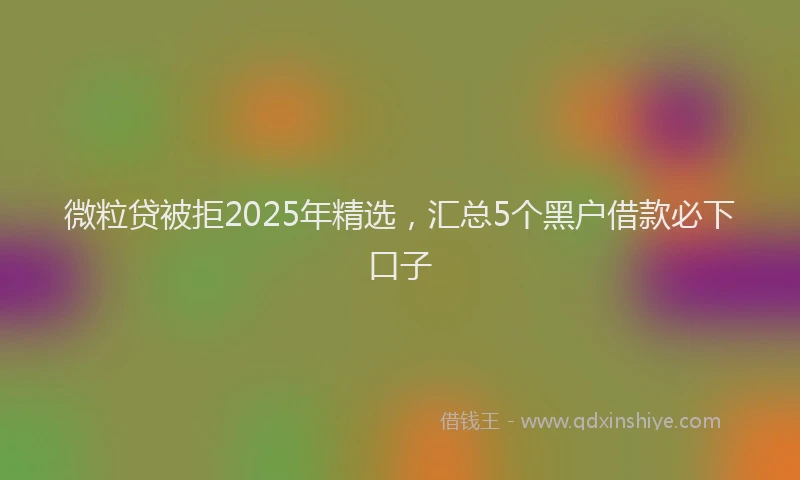 微粒贷被拒2025年精选，汇总5个黑户借款必下口子