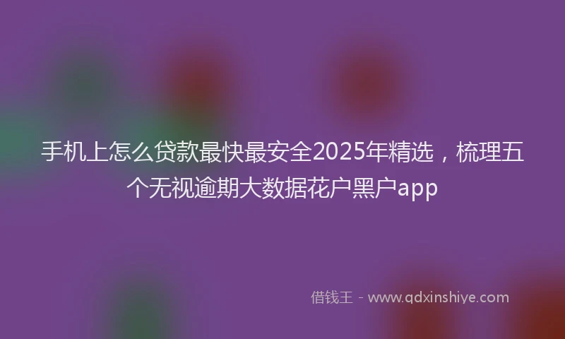 手机上怎么贷款最快最安全2025年精选，梳理五个无视逾期大数据花户黑户app