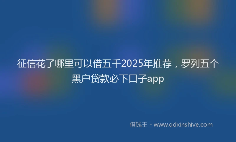 征信花了哪里可以借五千2025年推荐，罗列五个黑户贷款必下口子app