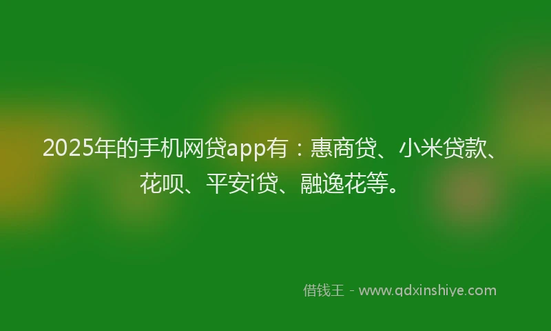 2025年的手机网贷app有：惠商贷、小米贷款、花呗、平安i贷、融逸花等。