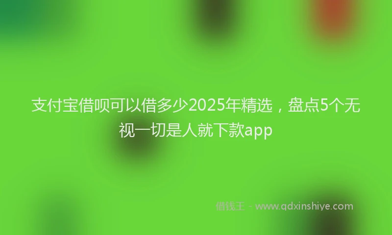 支付宝借呗可以借多少2025年精选，盘点5个无视一切是人就下款app