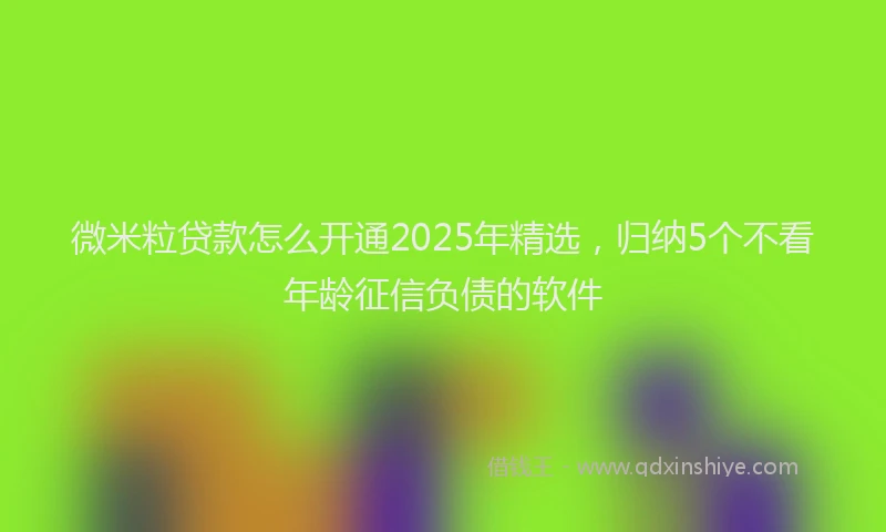 微米粒贷款怎么开通2025年精选，归纳5个不看年龄征信负债的软件