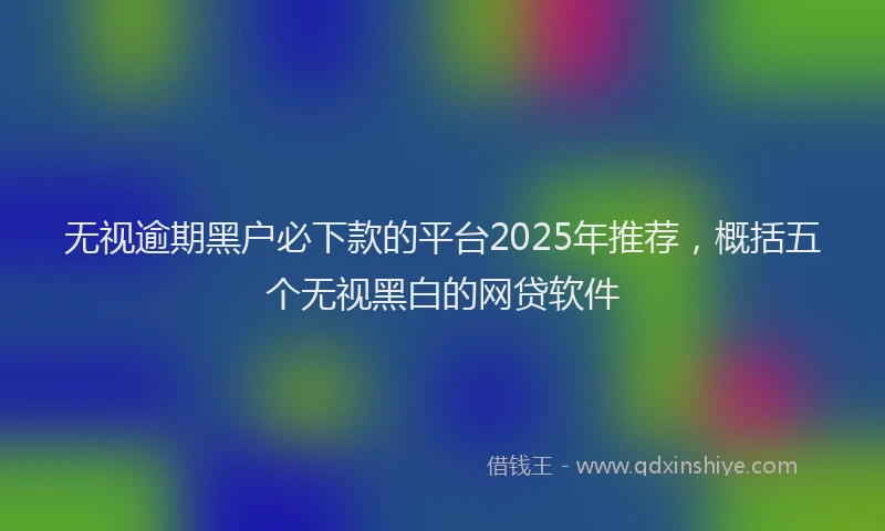 无视逾期黑户必下款的平台2025年推荐，概括五个无视黑白的网贷软件