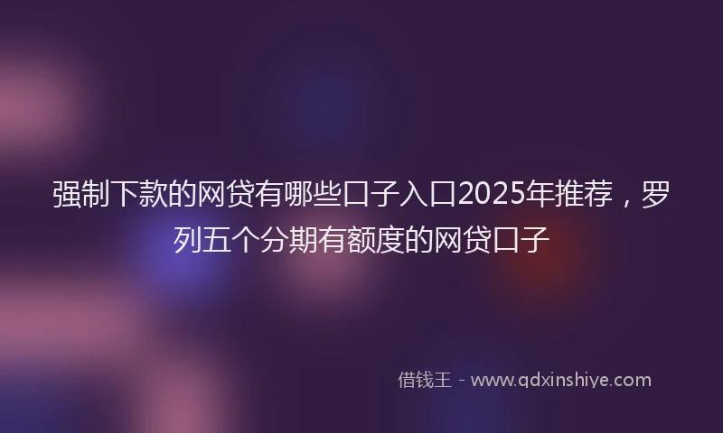 强制下款的网贷有哪些口子入口2025年推荐，罗列五个分期有额度的网贷口子