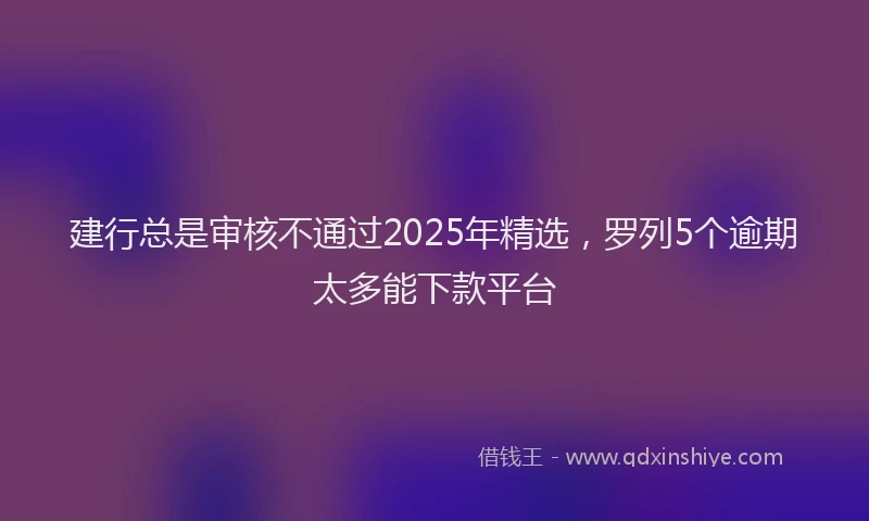 建行总是审核不通过2025年精选，罗列5个逾期太多能下款平台