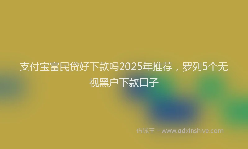 支付宝富民贷好下款吗2025年推荐，罗列5个无视黑户下款口子