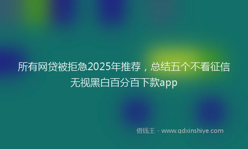 所有网贷被拒急2025年推荐，总结五个不看征信无视黑白百分百下款app