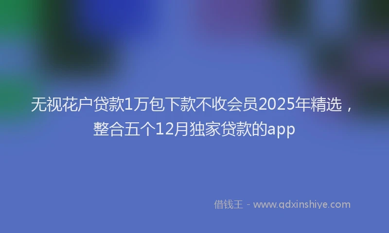 无视花户贷款1万包下款不收会员2025年精选，整合五个12月独家贷款的app