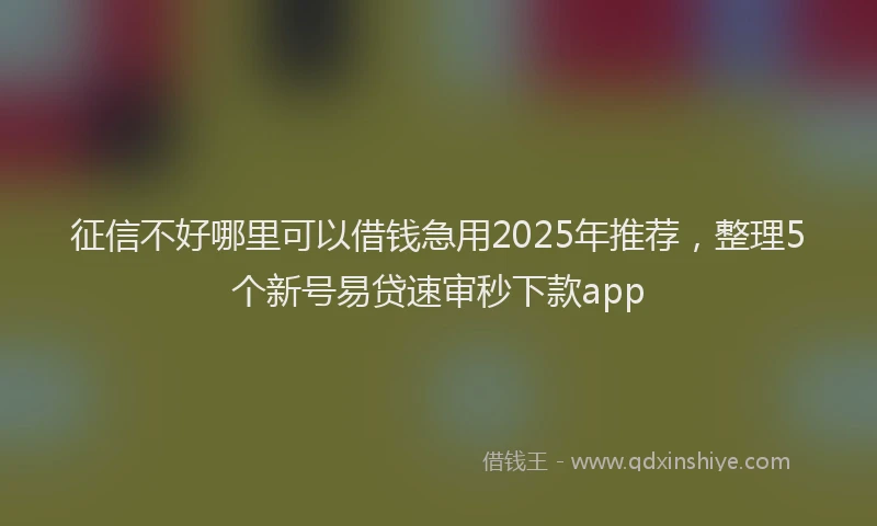 征信不好哪里可以借钱急用2025年推荐，整理5个新号易贷速审秒下款app