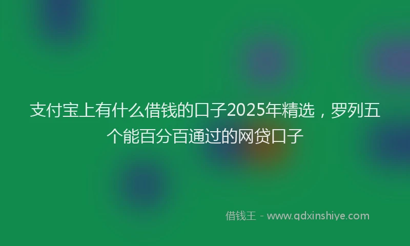 支付宝上有什么借钱的口子2025年精选，罗列五个能百分百通过的网贷口子