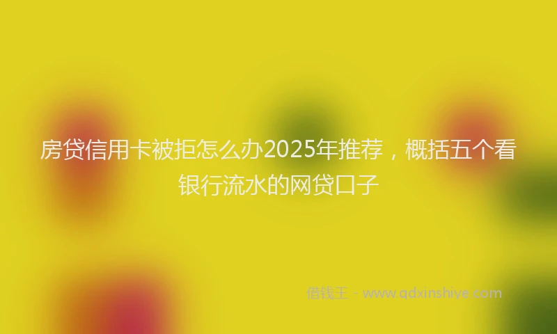 房贷信用卡被拒怎么办2025年推荐，概括五个看银行流水的网贷口子