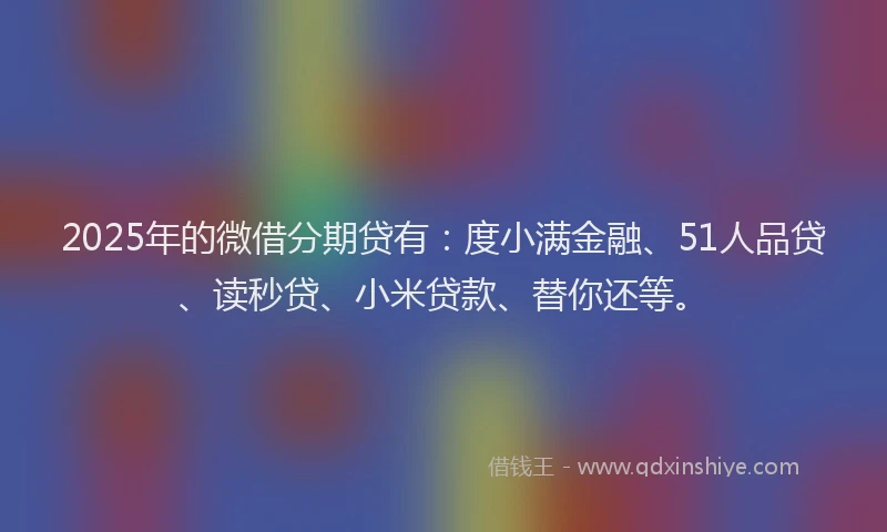2025年的微借分期贷有：度小满金融、51人品贷、读秒贷、小米贷款、替你还等。