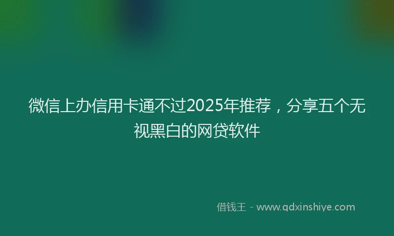 微信上办信用卡通不过2025年推荐，分享五个无视黑白的网贷软件