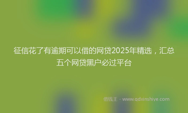 征信花了有逾期可以借的网贷2025年精选，汇总五个网贷黑户必过平台